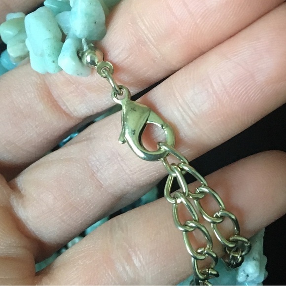 Blue Turquoise Beaded Layered Necklace - Picture 3 of 8